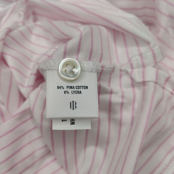 Holderness Bourne Polo Size Medium The Egan Pima Shirt Pink Striped Swiss Re New - Picture 6 of 9